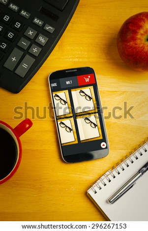 Website design against overhead of smartphone with calculator