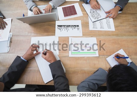 Idea brainstorm against business people in board room meeting