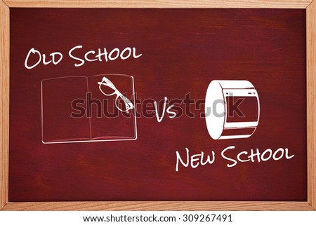 old school vs new school against desk