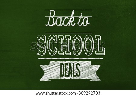 Back to school deals message against green