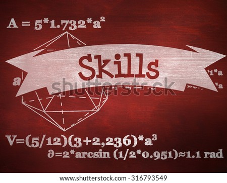 The word skills and geometry problem against desk