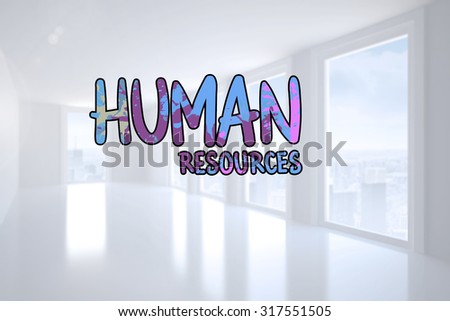 human resources against bright white corridor with windows