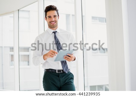 Similar – Image, Stock Photo Focused stylish man with suitcase and guitar gig bag on seaside