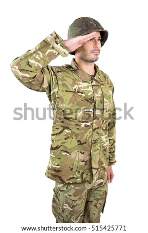 Close Up Of Soldier Saluting On White Background 515425771 Close Up Of Soldier Saluting On White Background 515425771