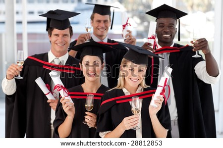 Group of people Graduating from College from different cultures