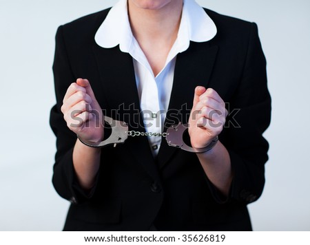 Business Woman Tied Up In Handcuffs Stock Photo 35626819 : Shutterstock