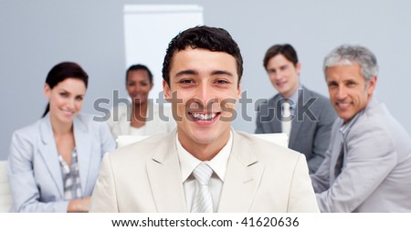 Confident businessman in a meeting smiling in a meeting
