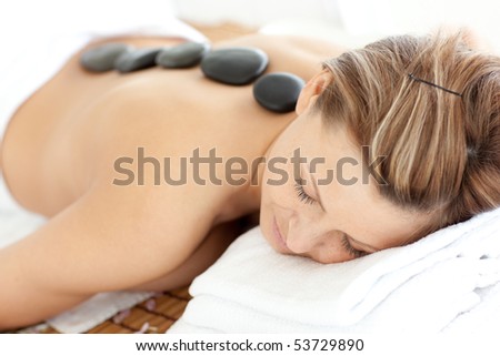 Relaxed woman receiving a Spa treatment in a Spa center