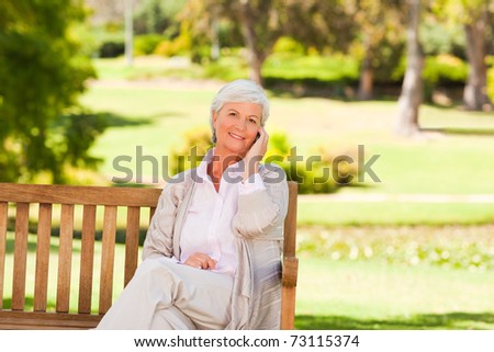 Elderly woman in the park