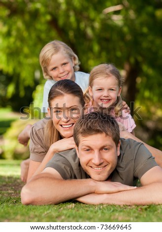 Lovely family in the park