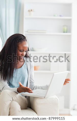 Young woman experiencing computer problems