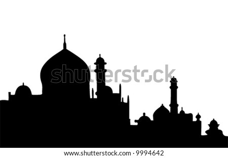 Black And White Silhouette Of A Monument (Vector) - 9994642 : Shutterstock