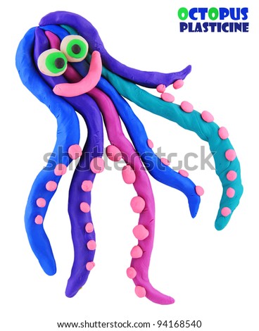 Child Hand Made Plasticine Smile Octopus Stock Photo 94168540 ...