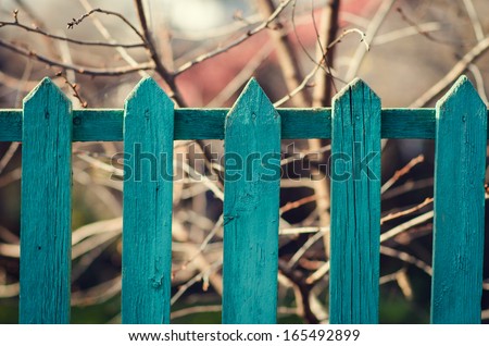 old fence on a farm in the village