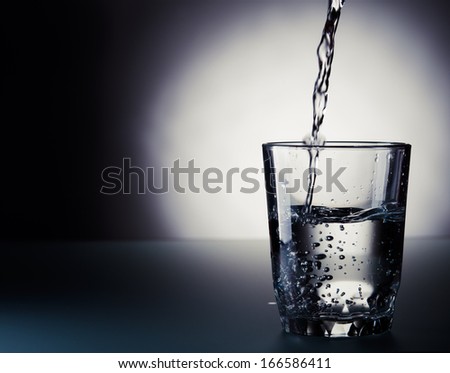 cold water pouring into a glass