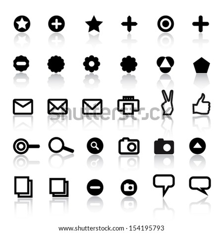 Set of different web icons in black and white. Contemporary style symbols, Vector illustration.