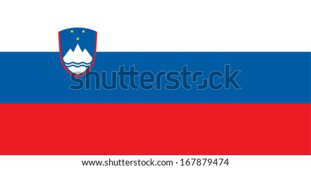 Flag of Slovenia. Vector. Accurate dimensions, elements proportions and colors. 
