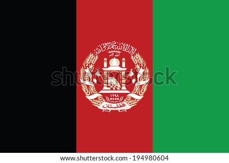 Flag of Afghanistan. Vector. Accurate dimensions, elements proportions and colors.