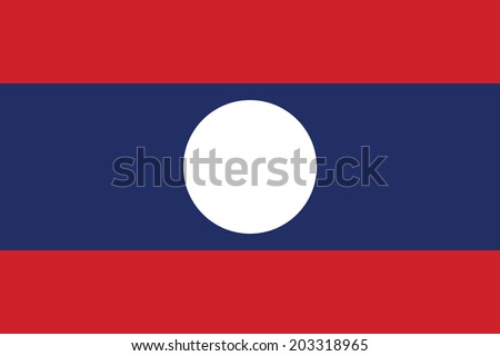 Flag of Laos. Vector. Accurate dimensions, element proportions and colors.
