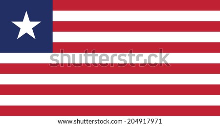 Flag of Liberia. Vector. Accurate dimensions, element proportions and colors.