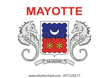 Flag of Mayotte. Vector. Accurate dimensions, element proportions and colors.