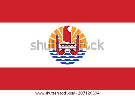 Flag of French Polynesia. Vector. Accurate dimensions, element proportions and colors.