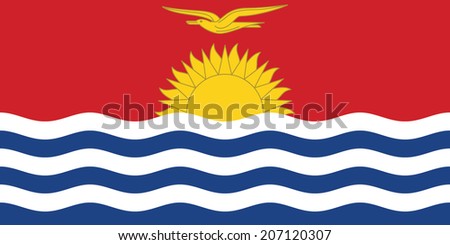 Flag of Kiribati. Vector. Accurate dimensions, element proportions and colors.