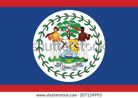Flag of Belize. Vector. Accurate dimensions, element proportions and colors.