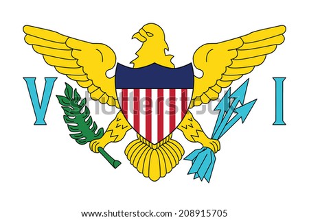  Flag of the U.S. Virgin Islands. Vector. Accurate dimensions, element proportions and colors.