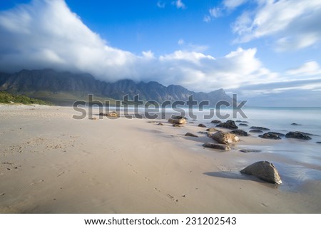 Clouds over the mountains at the beach
