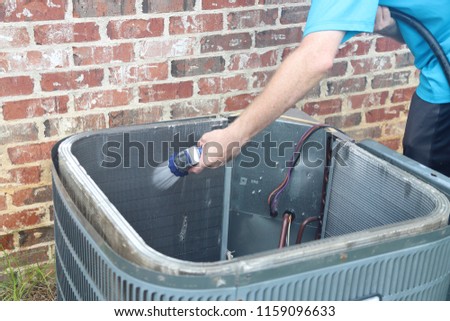 Cleaning Air Conditioner Condenser Coil Stock photo © 