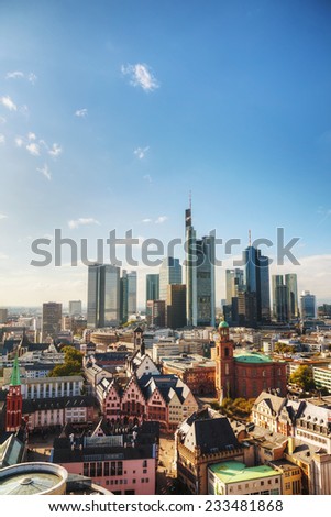 Frankfurt am Maine, Germany cityscape on a sunny day