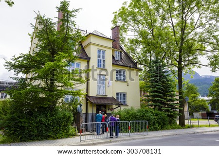 ZAKOPANE, POLAND - JUNE 20, 2015: Villa named Opolanka, brick building built in the 1930s to a design by F. Kopkowicz, registered as a monument, a museum of Kornel Makuszynski since 1966