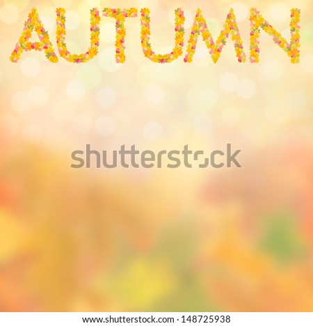 Autumn background with bright leaves for design, school season; selective focus