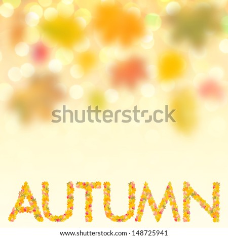 Autumn background with bright leaves for design, school season; selective focus