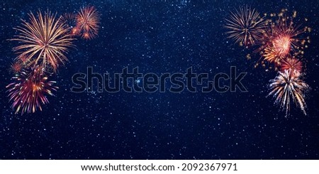 Similar – Image, Stock Photo Fireworks in the sky on New Year’s Eve in Berlin