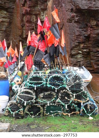 Fisherman\'s nets & Lobster Pots, Boscastle Cornwall UK