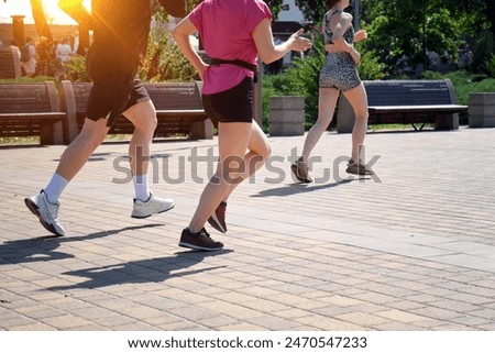 Similar – Image, Stock Photo close-up of some legs on a tennis court