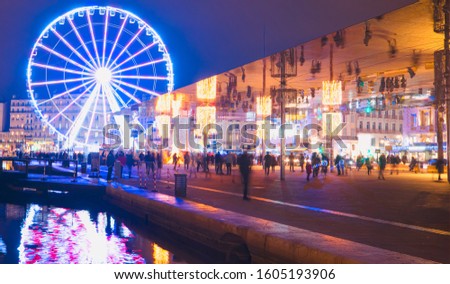 Similar – Image, Stock Photo Marseille / Canopy of Notre Dame de la Garde, view to the Mediterranean Sea