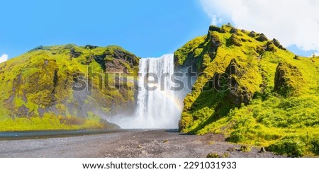 Similar – Image, Stock Photo Skogafoss waterfall in Iceland