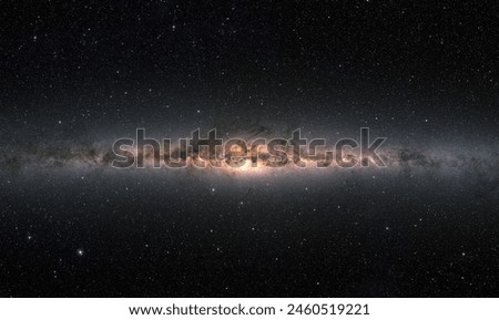 Similar – Image, Stock Photo Milky Way Galaxy Glowing Through The Light Cloudiness Overcast. Real Night Sky Stars. Natural Starry Sky Dark Black Background Backdrop