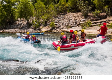 Water rafting on the rapids of river Koprucay (koprulu Canyon)