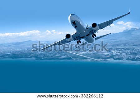 Similar – Image, Stock Photo Powerful mountains and cloudy sky view from window of car