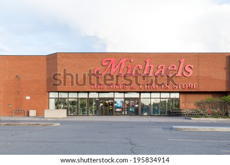 OTTAWA, CANADA - MAY 20, 2014:  A Michaels store. Michaels Stores Inc. is a specialty retailer of arts and crafts and has more than 1,000 stores in the United States and Canada.