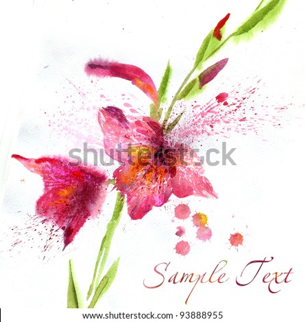 Beautiful Flowers. Watercolor Painting Stock Photo 93888955 : Shutterstock