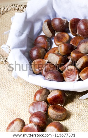 Bag with chestnuts for All Saints Day