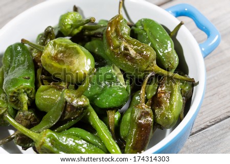 Standard fried hot peppers in olive oil