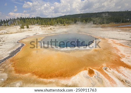 Crested Pool in the Upper Geyser Basin in Yellowstone National park