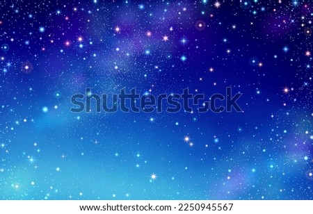 Illustration of starry sky with colorful stars, EPS 10 contains transparency.