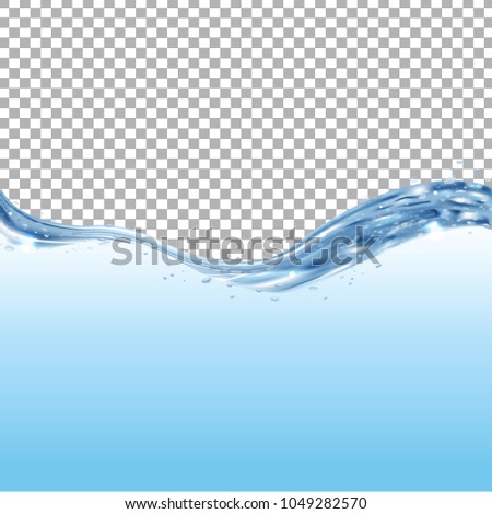 Water Border With Transparent Background With Gradient Mesh, Vector Illustration